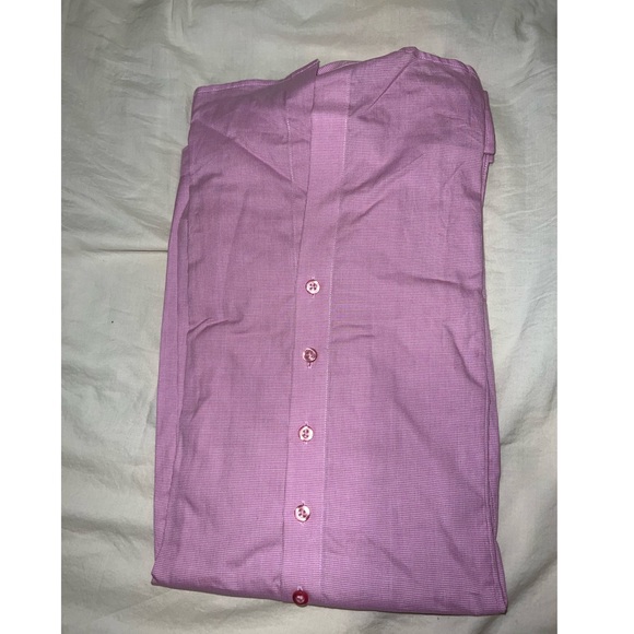 TM Lewin Pink Fully Fitted Button-Down Shirt - UK Size 18; US 16 - Picture 2 of 3
